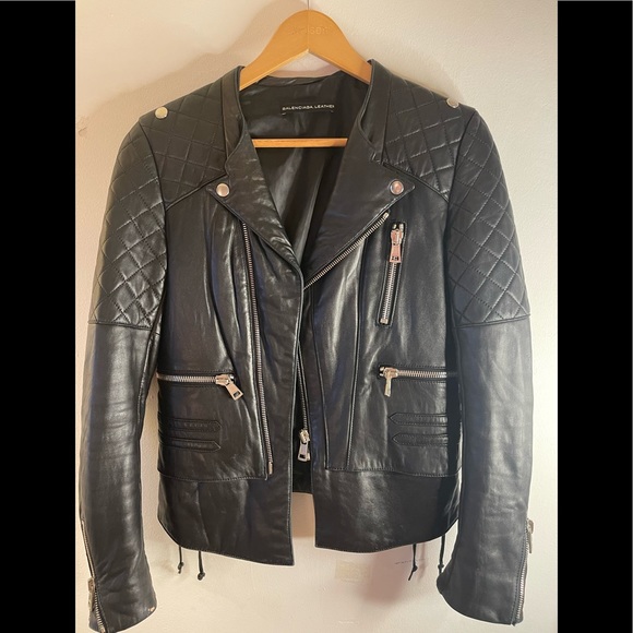 Balenciaga Leather Moto Jacket Sz38⭐️sold out - Picture 2 of 6